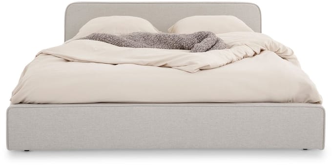 Gestoffeerd bed MARINI 140x200 cm met lattenbodem – Lichtgrijs