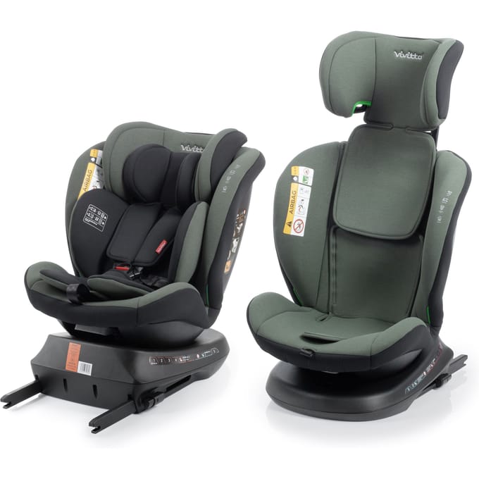 Siege auto - BABYAUTO - Sigma IFix Vivitta - Groupe 0/1/2/3 - 40/150 cm - Isofix + Top tether - Pivotant 360° - Inclinable - Vert