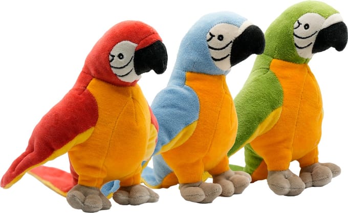 Cute since 1999 - Organische knuffels - Papegaaien - 3 Stuks - 20cm