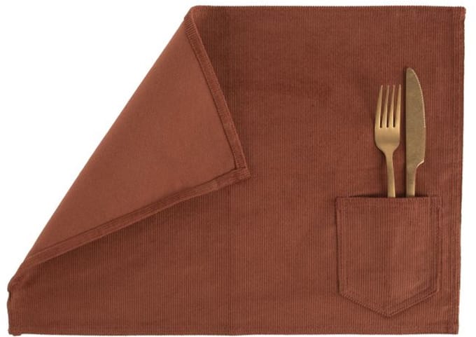 Tiseco - Placemat VELMAR - SET/4 - Wasbaar - 33x45 cm, cognac