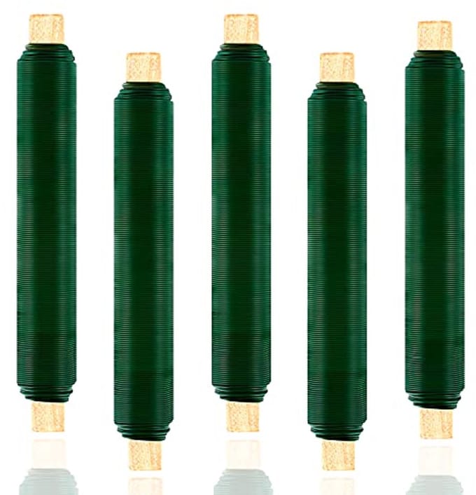 Bloemwikkeldraadset - 5 stuks, Groen, 35 m, 0,65 mm Dikte