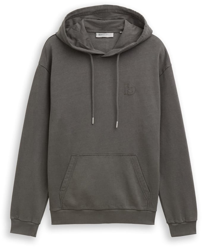 Tom Tailor Denim - Overdyed hoodie sweatshirt - Maat M - Black
