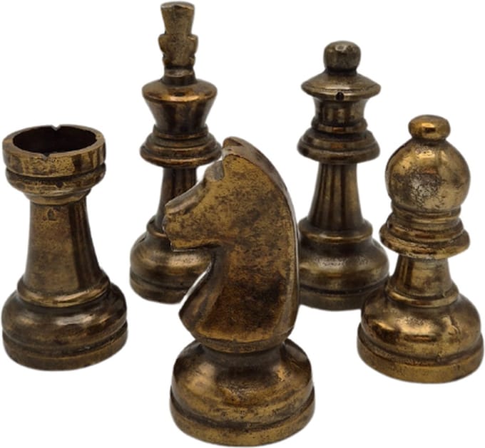 Deco4yourhome® - Schaakset - Metaal - set van 5 - Antiek Goud - Gold