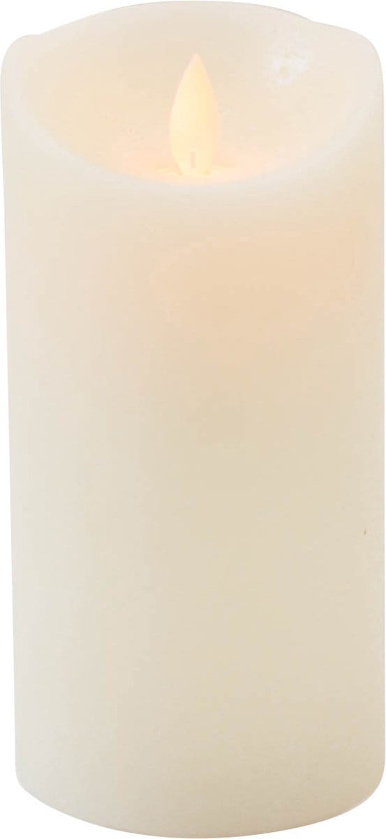 Anna's Collection Led kaars/stompkaars - ivoor - H15 x D7,5 cm - wax - bewegende vlam
