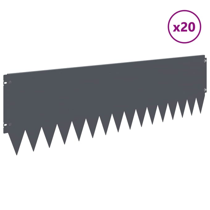 vidaXL - Gazonrand - 20 - st - 103 - x - 30 - cm - Staal - Antraciet