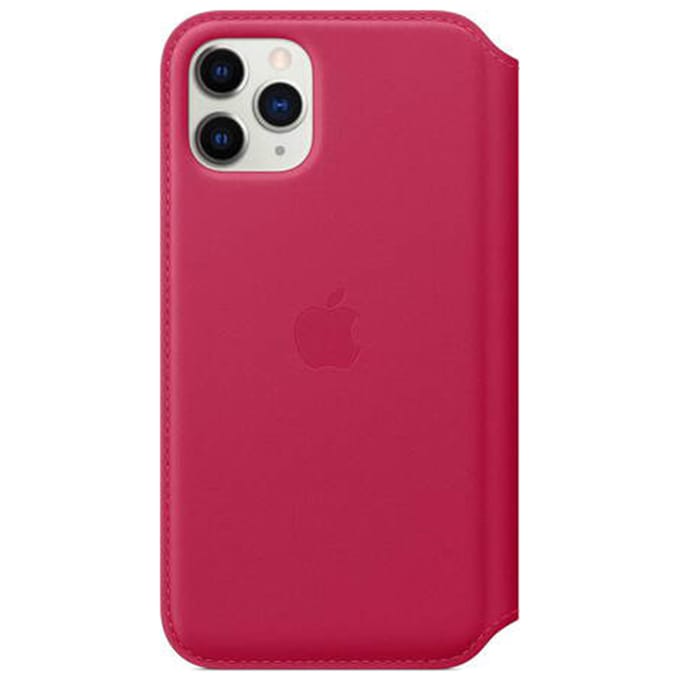 Leather Folio Bookcase voor de Apple iPhone 11 Pro - Red Raspberry