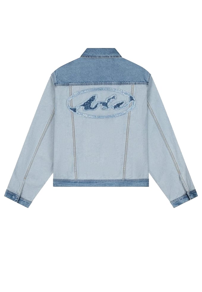 Jas Jeans Man Denim Binnen/uit Jas Denim Bleach