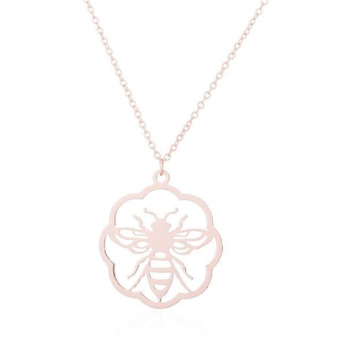 24/7 Jewelry Collection Wesp Ketting - Cirkel - Rosé Goudkleurig