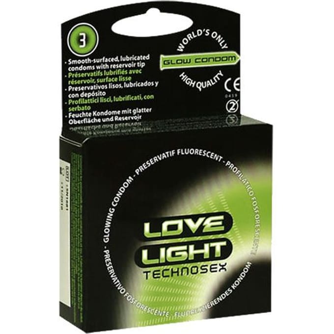 Love Light *Technosex*Glow* 3 Condooms