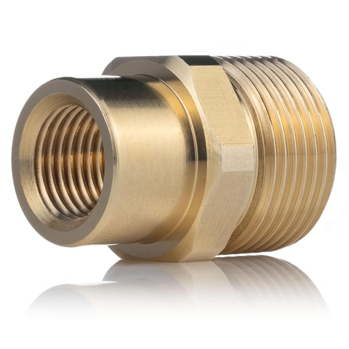 Rosfix Adapter Vervanging M22 naar 1/4" - Messing M22x1,5 Stift 14mm - 1/4" Intern - Geschikt voor Kränzle