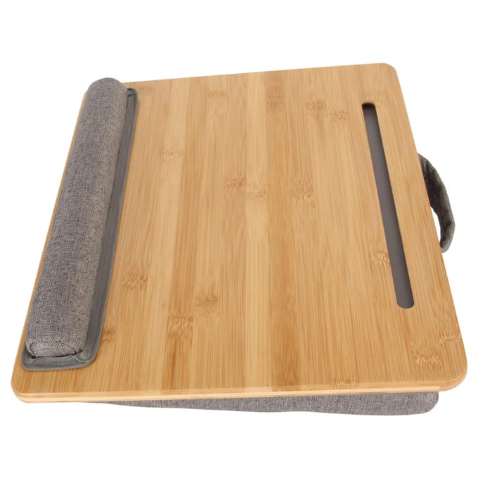 Schoottafel met Kussen Kantelhoek Comfortabel Lichtgewicht Draagbaar Laptoptafel met Tablethouder beige