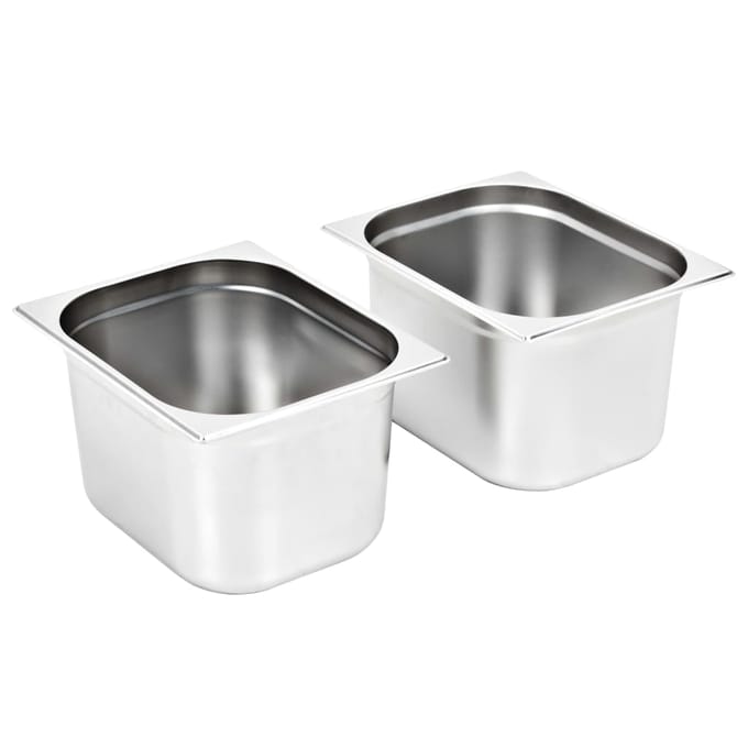 vidaXL - Gastronormbakken - 2 - st - GN - 1/2 - 200 - mm - roestvrij - staal
