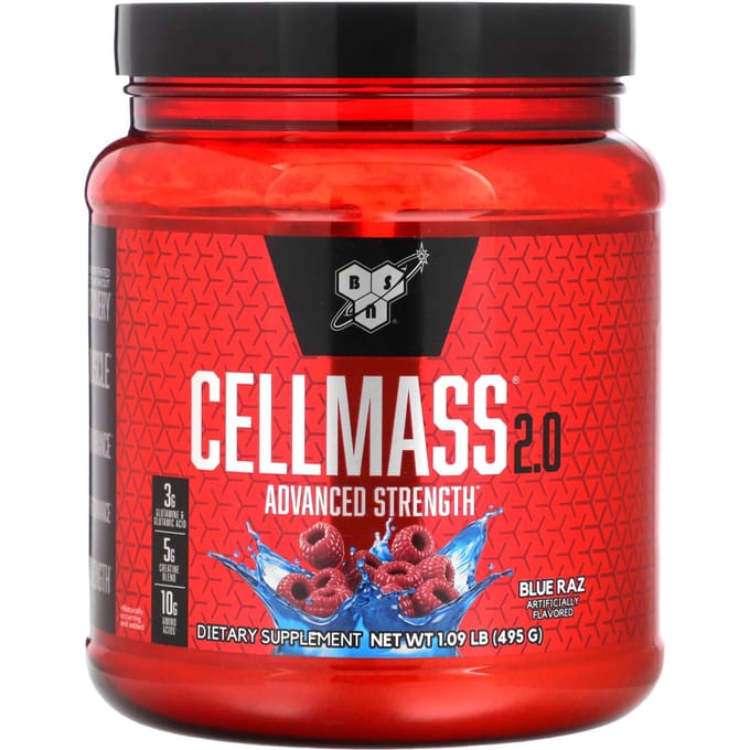 BSN, Cellmass 2.0, Récupération Post-Entraînement Intensif, Framboise Bleue, 1,06 lb (485 g)