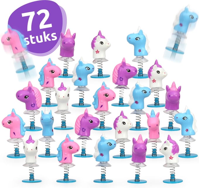 Isa's Friends® - Uitdeelcadeautjes Bouncing Unicorns - 72 stuks - Traktatie