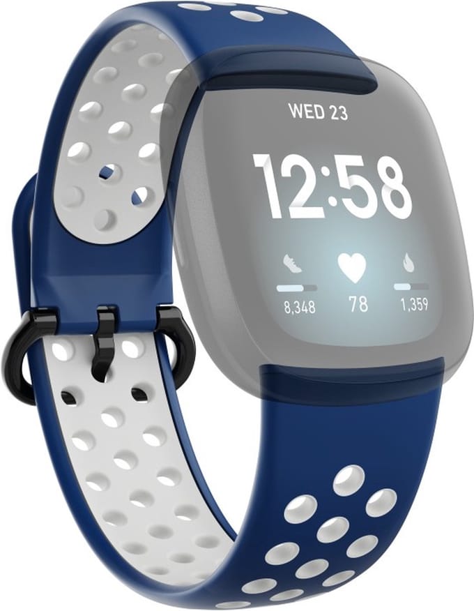 Hama Sportpolsband Voor Fitbit Versa3/Sense Ademend Universeel Donkerb./grijs