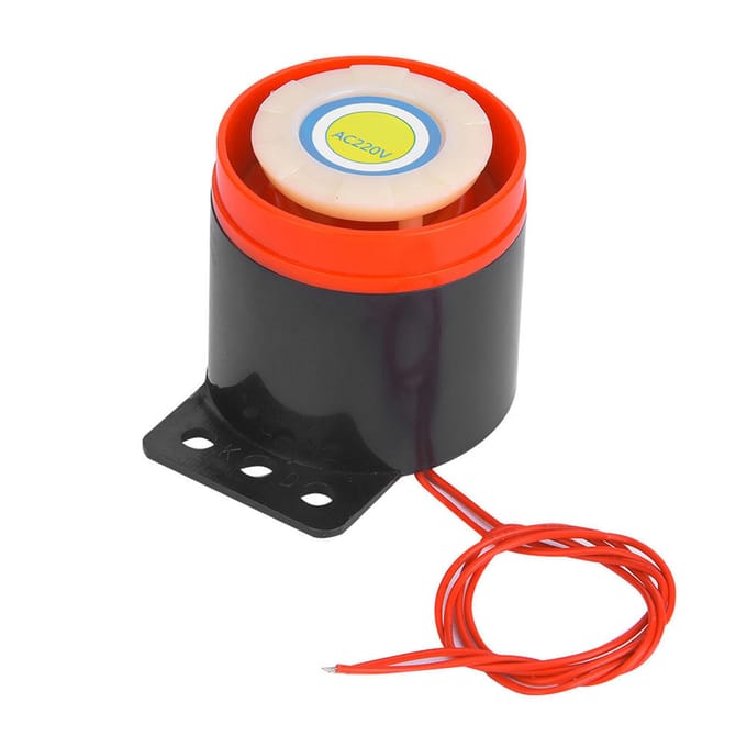 AC 220V 110dB actieve zoemeralarmpieper met draad voor doe-het-zelf-elektronica black