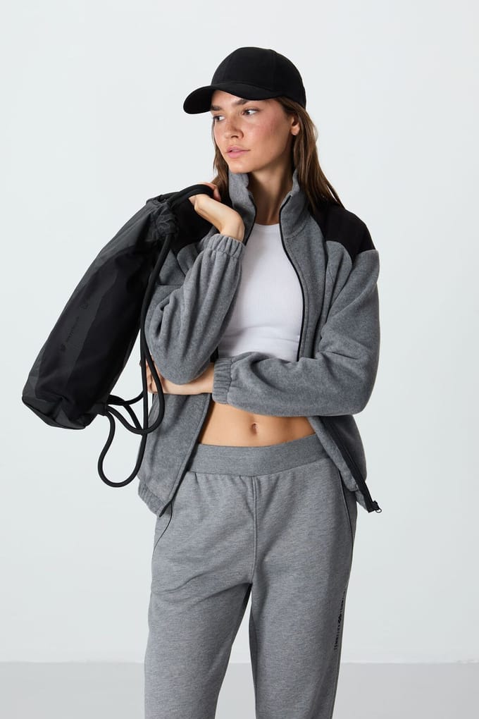 Overgedimensioneerde Kleurblok Halve Rits Sweatshirt
