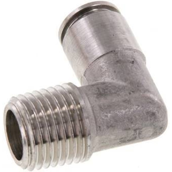 6mm x R1/4'' 90 graden L-verbinding RVS Insteekfitting Buitendraad FKM
