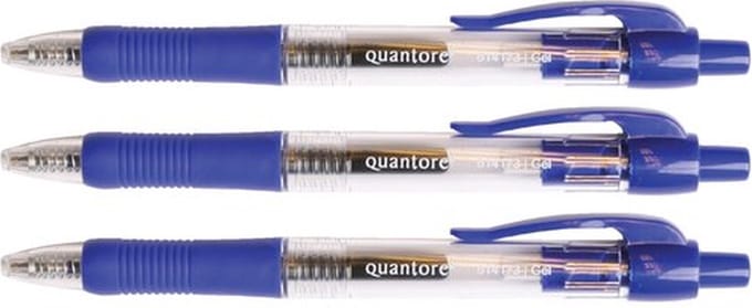 Gelschrijver quantore grip drukknop 0.7mm blauw | 12 stuks