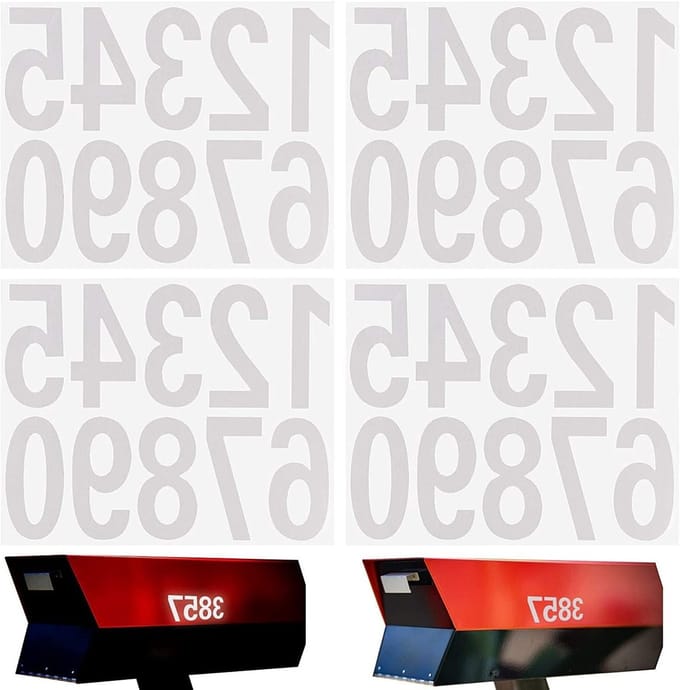 Reflecterende Stickers voor Postbus, Deur en Raam - Zelfklevende Cijfers 0-9, 40 Stuks, 5 cm, Wit