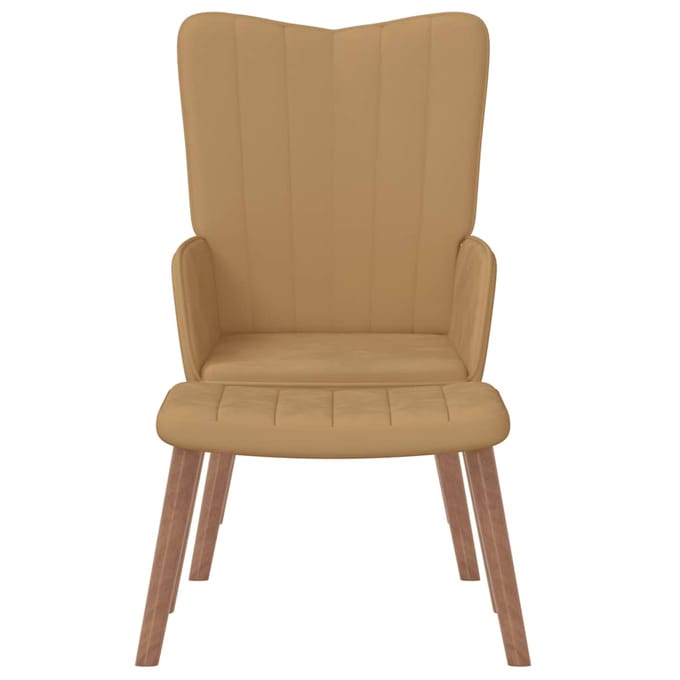 vidaXL - Relaxstoel - met - voetenbank - fluweel - bruin