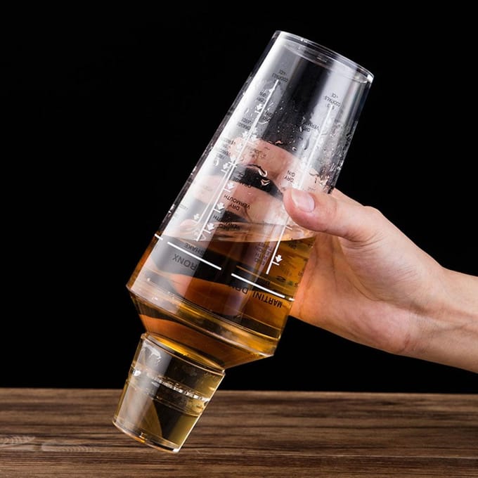 Cocktailshaker Drankmixer Meng- Schudgereedschap Barman Baraccessoires met Schaal white