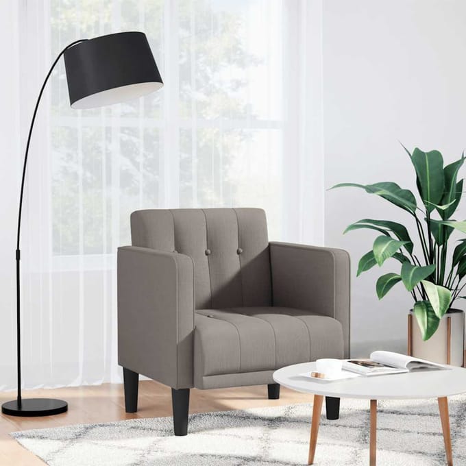 vidaXL - Fauteuil - met - armleuningen - Taupe - 53 - cm - Stof