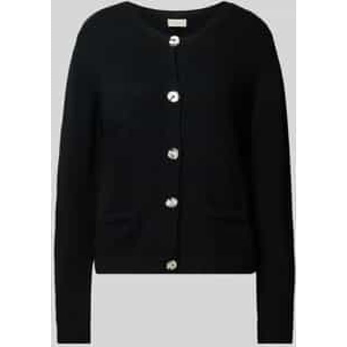 Regular fit gebreid jack met viscose en kasjmier