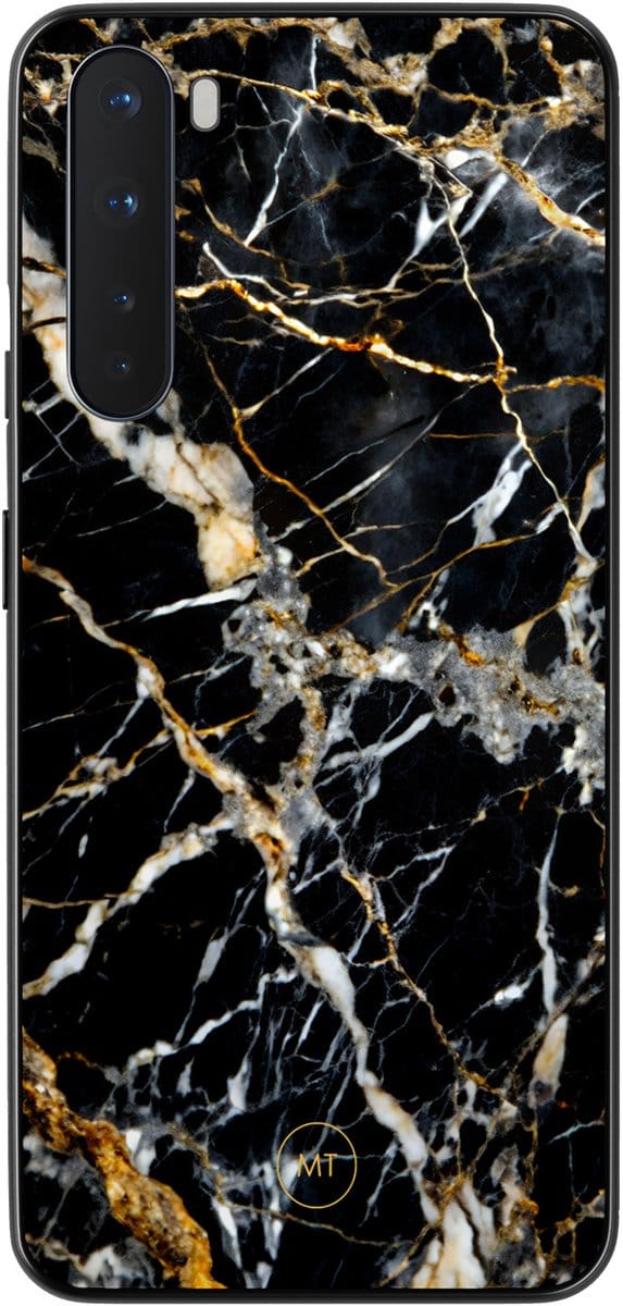 OnePlus Nord hoesje - Black marble elegance
