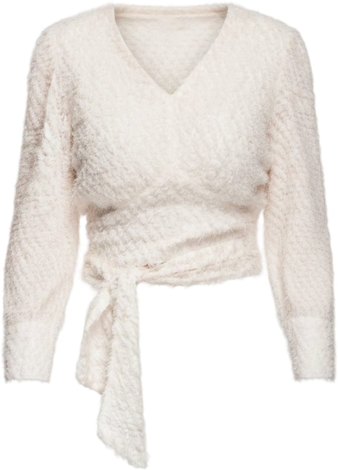 OMBRE Blouse - Slim Fit - Lange Mouw - Riemsluiting Ecru L