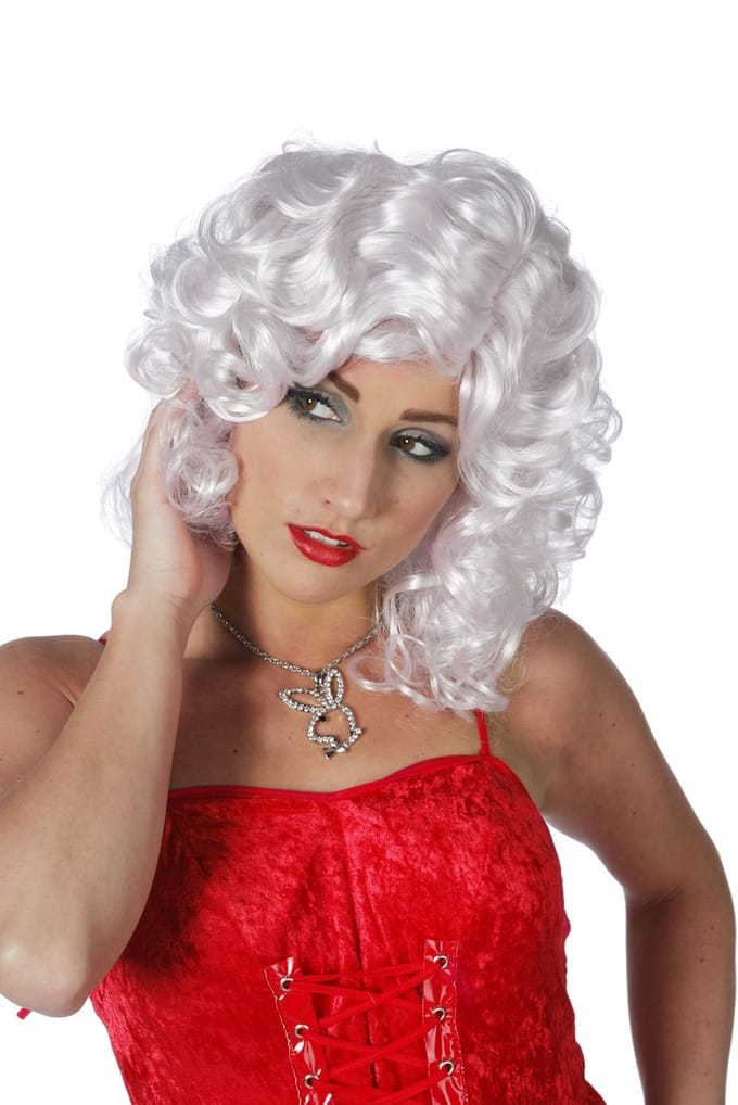 Pruik Showgirl wit