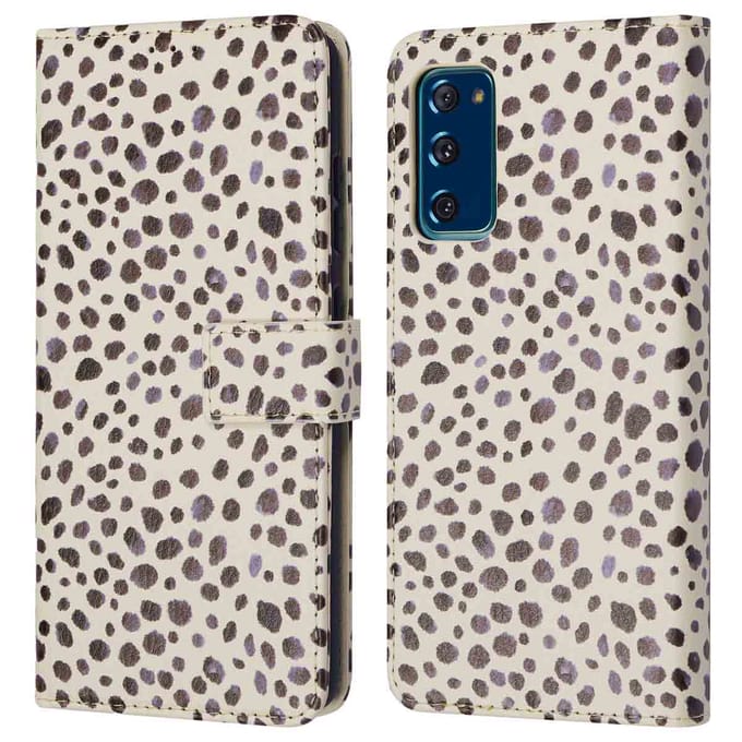 imoshion Hoesje - Geschikt voor Samsung Galaxy S20 FE - Design Bookcase smartphone - Black And White Dots