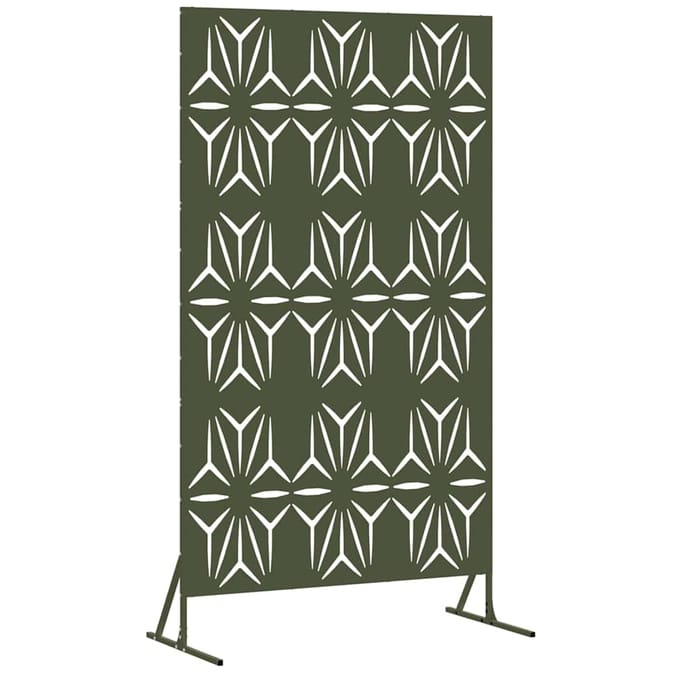 vidaXL - Privacyscherm - 100 - x - 50 - x - 180 - cm - Staal - Olijfgroen