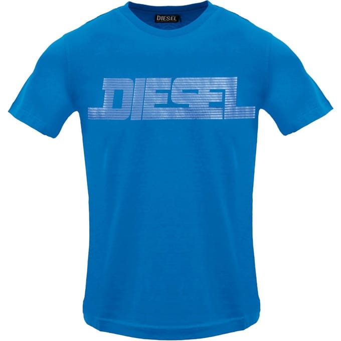 Diesel Monotone Diesel Logo Blauw Saffier T-shirt