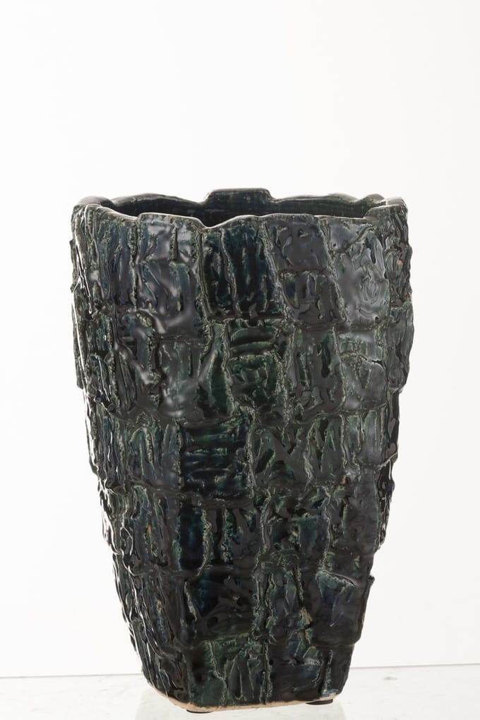 J-Line vaas Aoki - keramiek - groen - large - Ø 25 cm