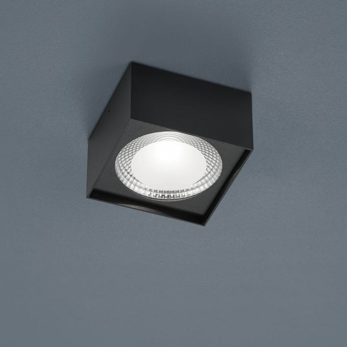 Helestra Kari LED plafondlamp, hoekig zwart
