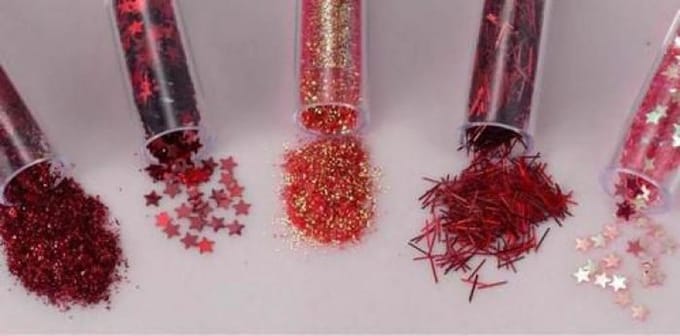 Glitterset assorti Valentine 1.8 Gram 5 Stuks