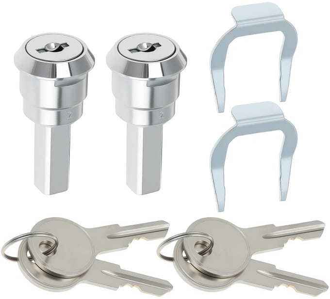 Dailygoods - 2 Stuks Roestvrij Staal Toolbox Lock met Sleutels voor Kasten