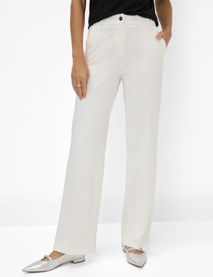 Brax Dames Palazzobroek  Style MAINE OFFWHITE, crème wit, maat 38