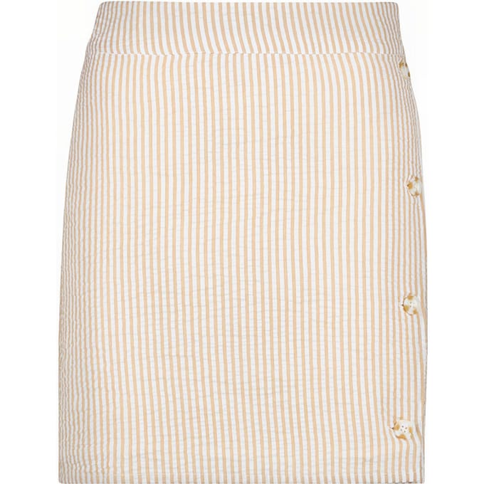 Another Label Yvette Skirt Sandalwood Stripe Maat: XS | Mini Rokken Outlet | Dames | Ecru