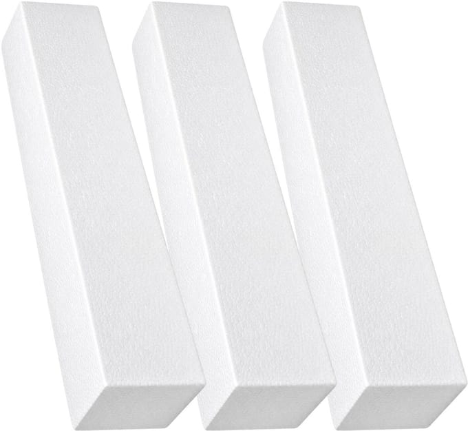 Piepschuim vormen - baksteen - 3x - 50 x 10 x 10 cm - styropor hobby / DIY vorm - basis knutselfiguren
