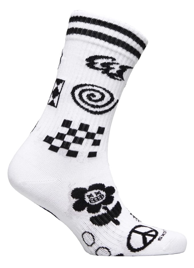 Patchwork Sokken | Happy Socks | Grappig Patroon Verassingssokken | Cadeausokken - Wit