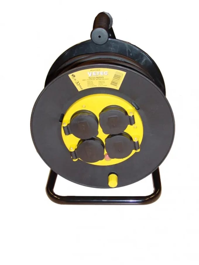 Vetec Kabelhaspel met zelfsluitende klapdeksel 25 meter 3G-2,5mmÂ²