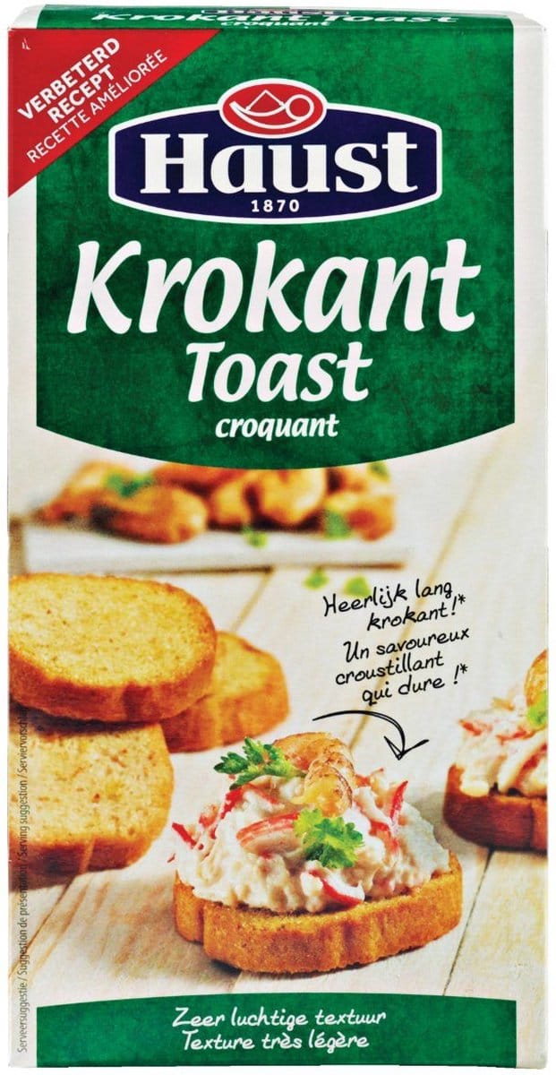 Haust Toast krokant 4 pakjes x 100 gram
