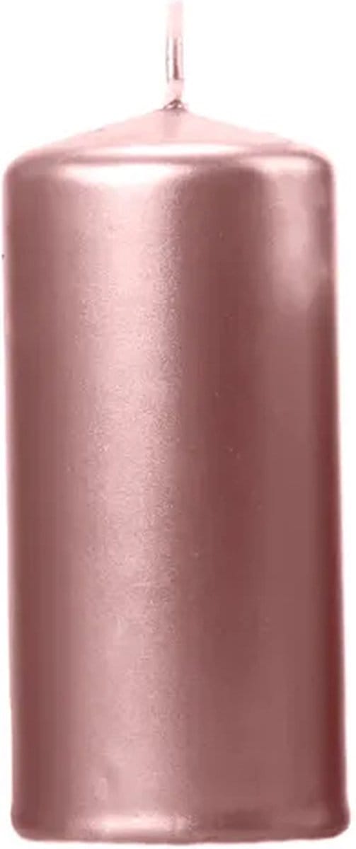 Stompkaarsen Rose Goud Metallic 12cm (6st)