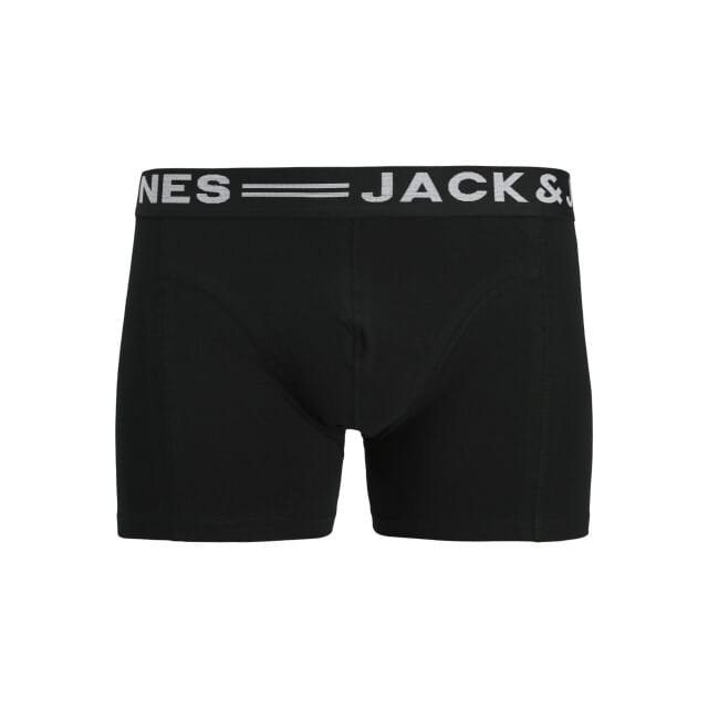 Jack & Jones Heren boxershorts trunks sense 3-pack effen grijs/blauw/zwart