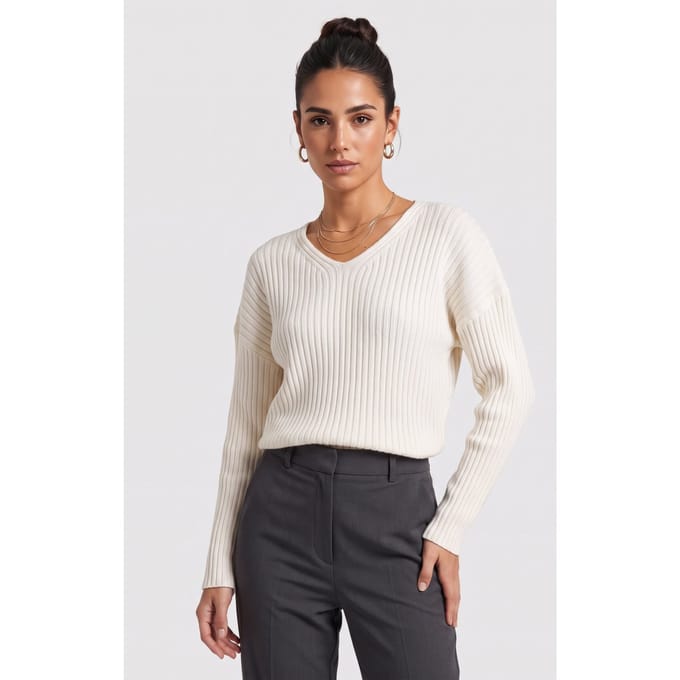 ARKET Crescenta Sweater White Maat: L | Sweaters Outlet | Dames | Wit
