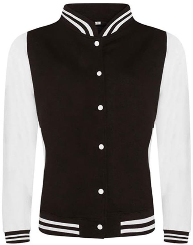 Just Hoods - Varsity Jacket - Jet Black/White maat M