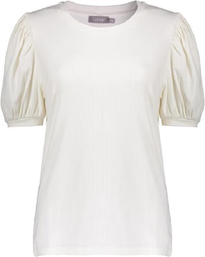 Geisha T-shirt ribstructuur pofmouwen 32107-41
