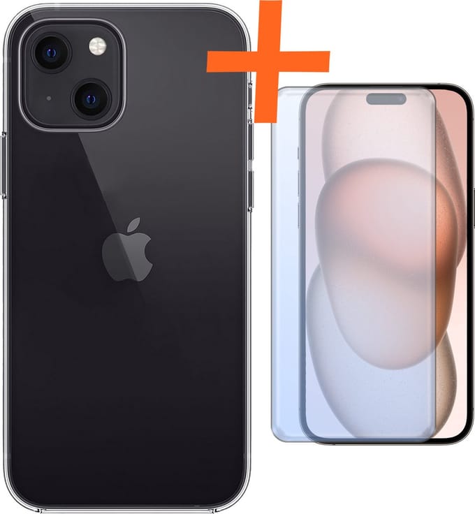 Hoes - Met Screenprotector - Geschikt voor Apple iPhone 15 Plus - Sterk & Shockproof - Back Cover - Siliconen Case - Telefoon Hoes - Transparant